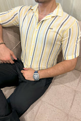 Turbo Patterned Lining Style Casual Shirt