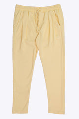 Turbo Elastic Classic Pleated Slimfit Trouser In Light Lemon