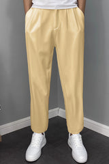Turbo Elastic Classic Pleated Slimfit Trouser In Light Lemon