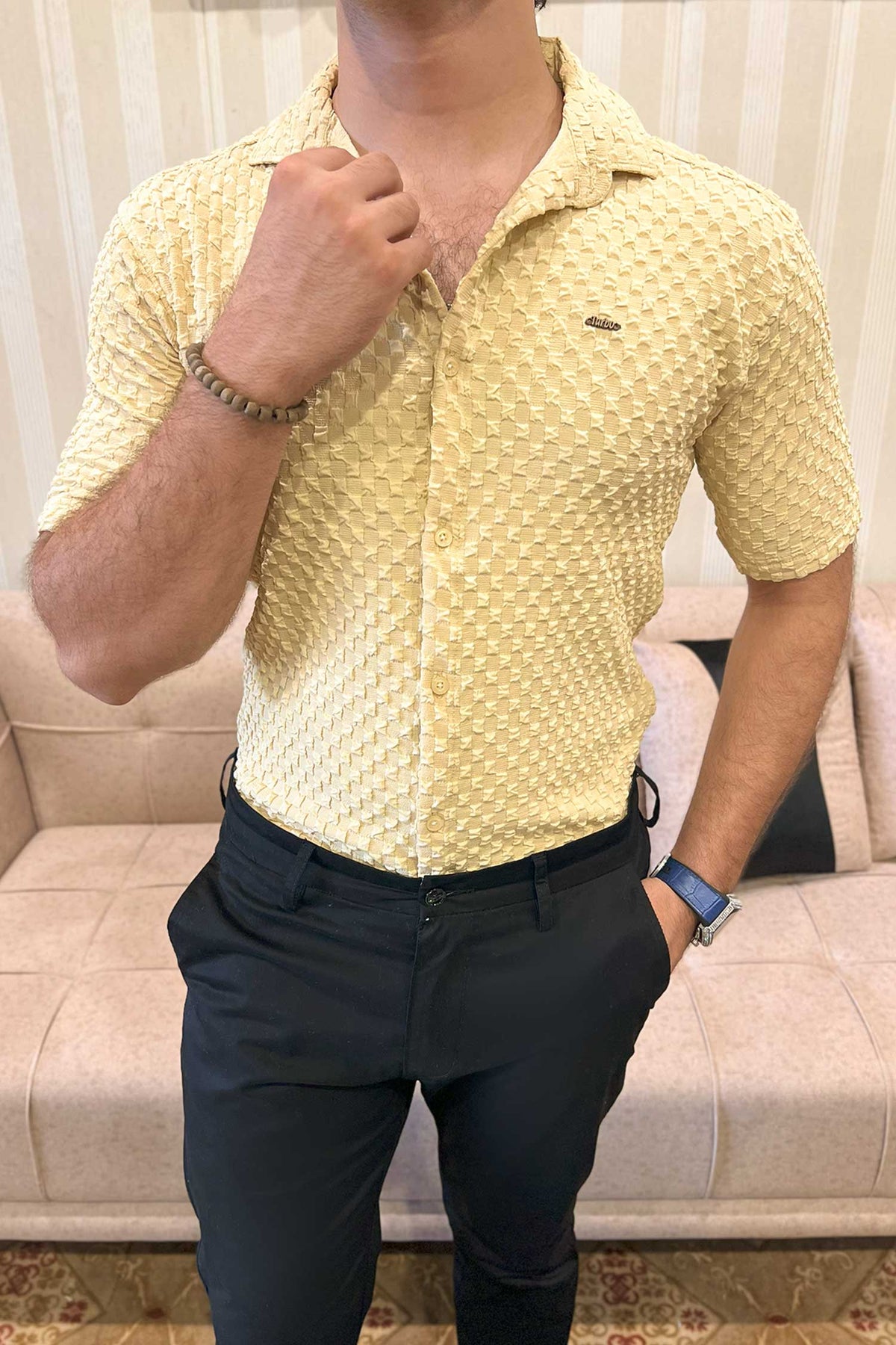 Turbo Popcorn Cuba Waffle Casual Shirt