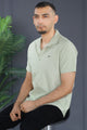 Turbo Creamline Striped Comfort Casual Shirt In Light Moss Green