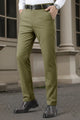 Turbo Urban Executive Slim Fit Cotton Pant In Light Moss Green