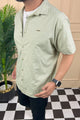 Turbo Creamline Striped Comfort Casual Shirt In Light Moss Green