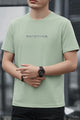 Mens Natural Fit Round Neck T-shirt In Light Moss Green