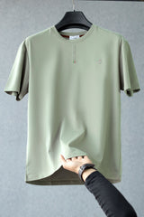 Relaxed Fit Imported Basic T-Shirt in Light Moss Green