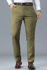 Turbo Urban Executive Slim Fit Cotton Pant In Light Moss Green