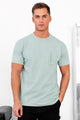Mens Rivio Pocket-Detail Tee Shirt In Light Moss Green