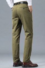 Turbo Urban Executive Slim Fit Cotton Pant In Light Moss Green