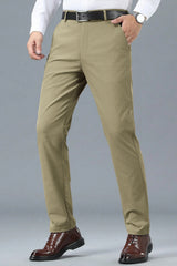 Turbo Urban Era Executive Slim Fit Cotton Pant In Light Moss Green