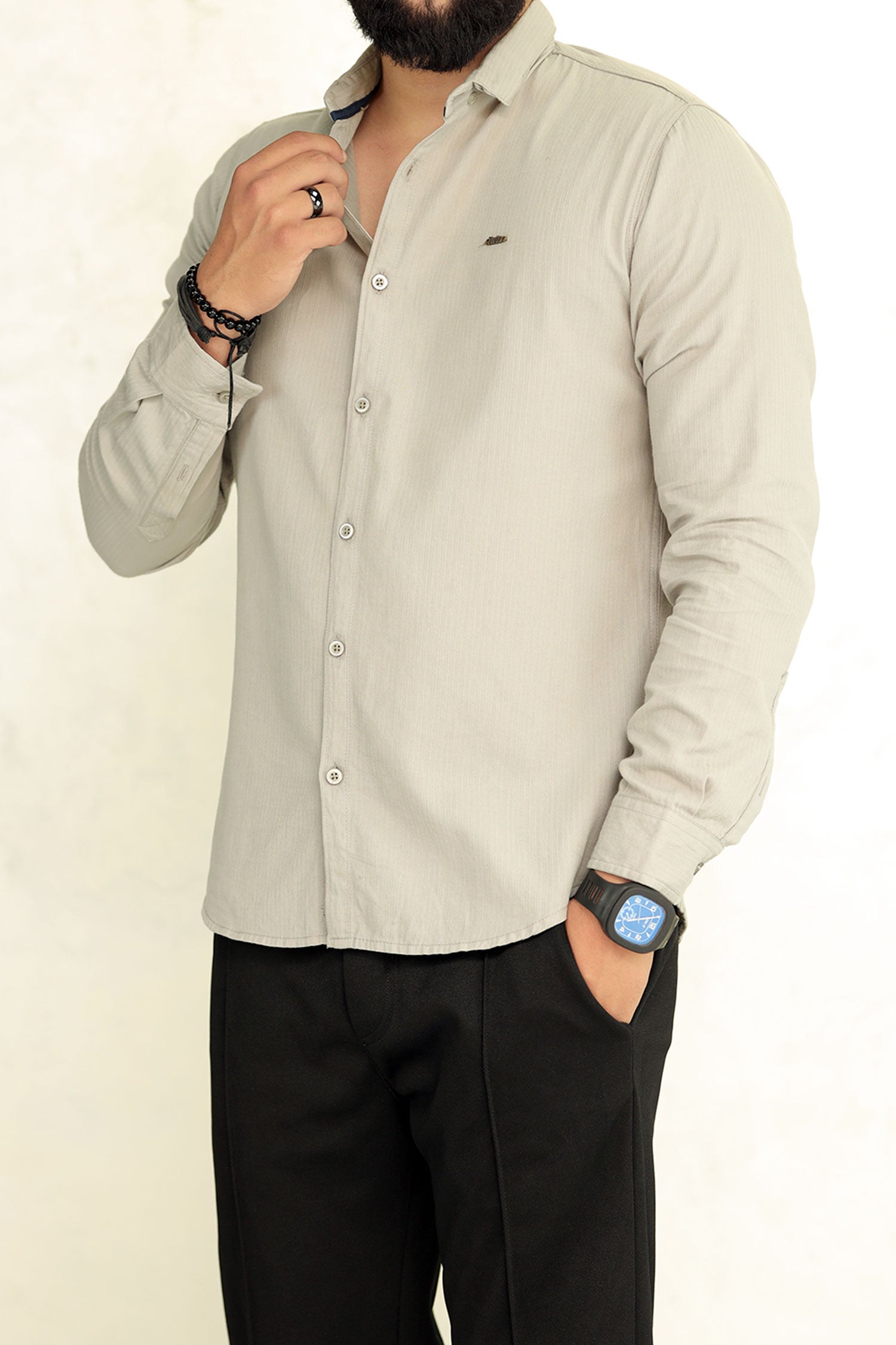 Turbo Self Lining Long Sleeve Cotton Casual Shirt
