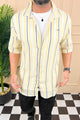 Turbo Patterned Lining Style Casual Shirt