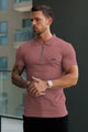 Turbo Signature Script Zip-Placket Men's Polo Shirt