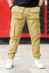 Turbo Front Pocket Style Imp Cotton Cargo Trouser In Light Olive