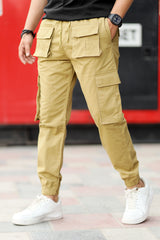 Turbo Front Pocket Style Imp Cotton Cargo Trouser In Light Olive