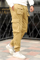 Turbo Front Pocket Style Imp Cotton Cargo Trouser In Light Olive