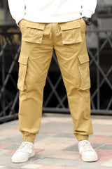 Turbo Front Pocket Style Imp Cotton Cargo Trouser In Light Olive