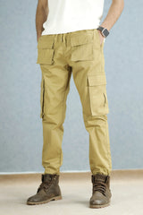 Turbo Front Pocket Style Imp Cotton Cargo Trouser In Light Olive