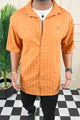 Turbo ShowOff Self Pattern Casual Shirt In Rust
