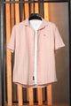 Turbo ShowOff Self Pattern Casual Shirt In Light Pink