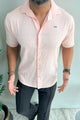 Turbo Textured Relaxed Fit Casual Shirt In Light Pink