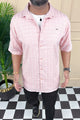 Turbo ShowOff Self Pattern Casual Shirt In Light Pink