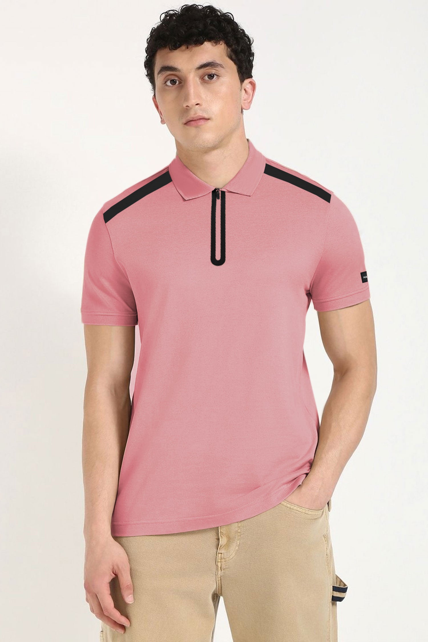 Hackt Lndn AMR Performance Zip-Placket Men's Polo Shirt