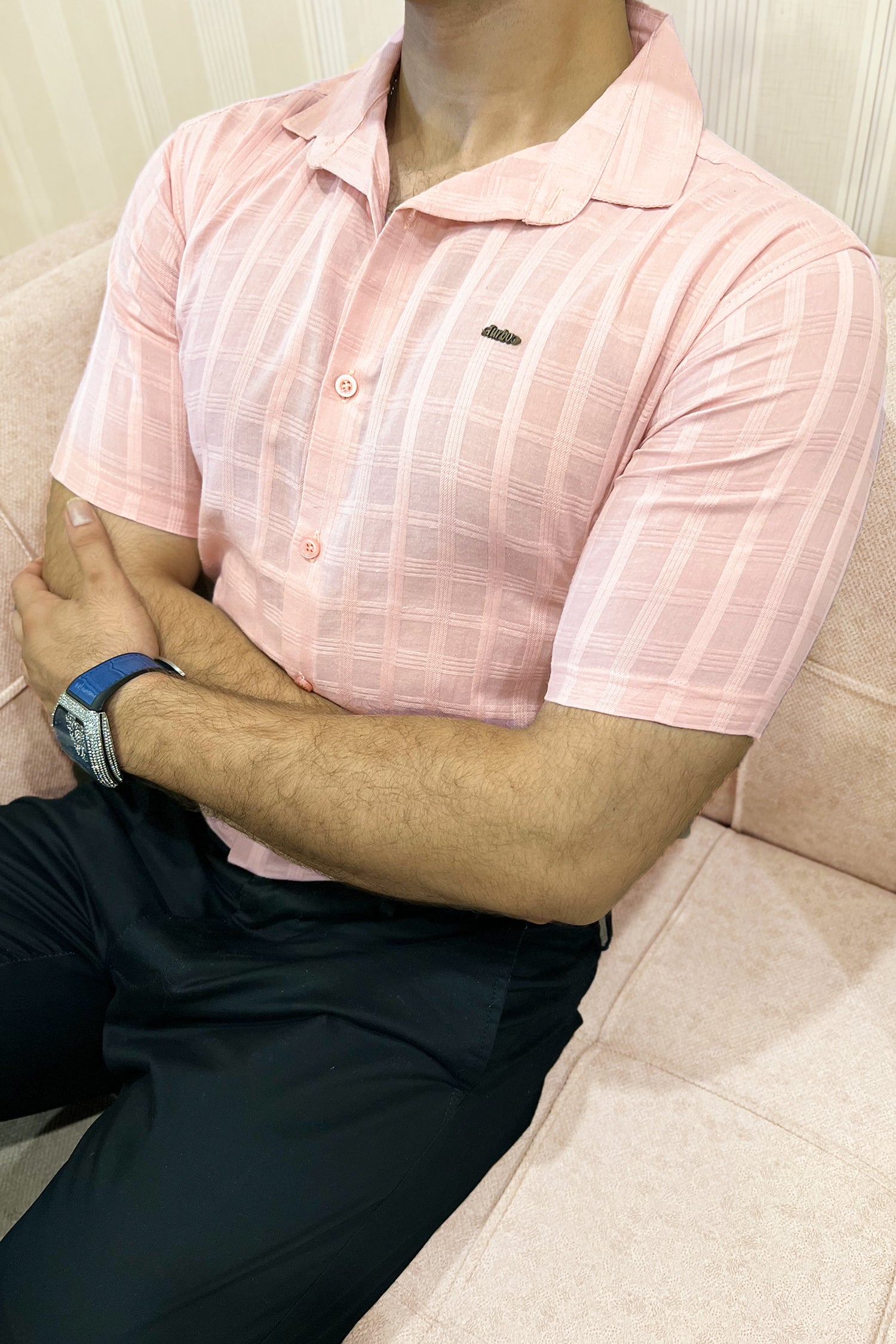 Turbo ShowOff Self Pattern Casual Shirt