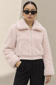 Women Fuzzy Texture Zip-Up Imported Fur Jacket