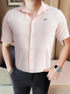 Turbo Textured Relaxed Fit Casual Shirt In Light Pink