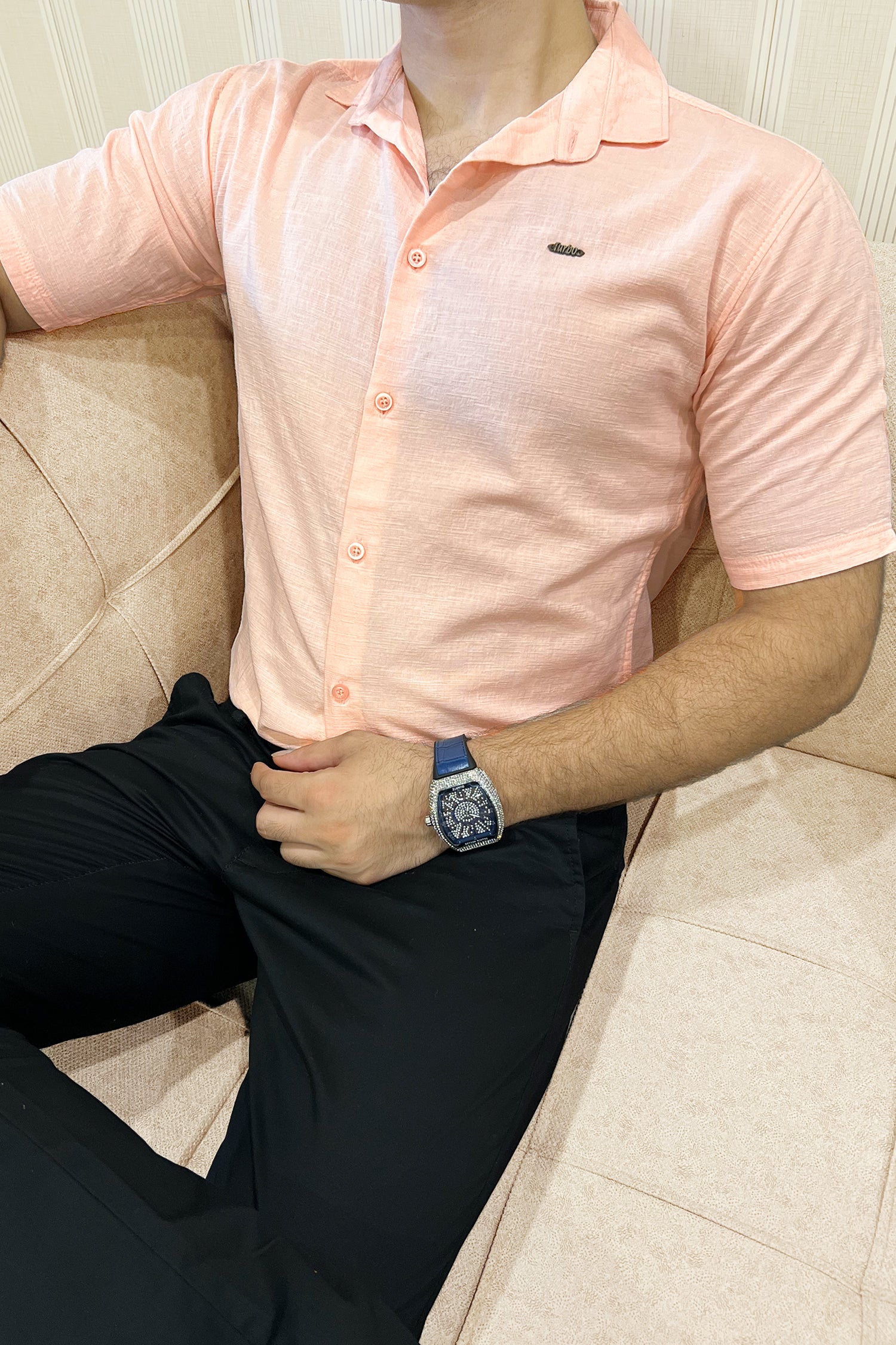 Turbo Textured Relaxed Fit Casual Shirt