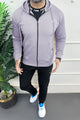 Nke Urban Edge Slim-Fit Hoodie Zipper Tracksuit In Slate Grey & Black
