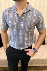 Turbo Cubin Textured Striped Casual Shirt
