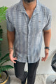 Turbo Cubin Textured Striped Casual Shirt In Light Purple