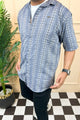 Turbo Cubin Textured Striped Casual Shirt In Light Purple