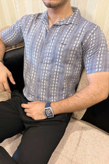 Turbo Cubin Textured Striped Casual Shirt