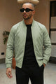Light Texture Imported Light Weight Jacket In Light Sage