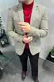 Turbo Sophisticated Matte Texture Imported Men Blazer In Light Sage