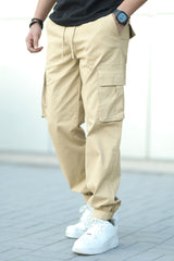 Turbo Vintage Grip Signature Imp Cotton Cargo Trouser In Light Skin