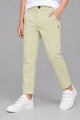 Turbo Regular Slim Fit Cotton Pant For Boys In Beige