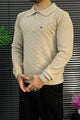 Gnt Diamond Textured Quarter-Zip Imported Men's Jumper Sweater