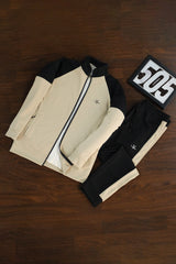 Turbo Raglan Sleeves Panel Moke Neck Zipper Tracksuit