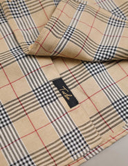 Turbo Plaid Pattern Creation Long Sleeve Cotton Casual Shirt In Light Skin