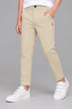 Turbo Regular Slim Fit Cotton Pant For Boys In Light Skin