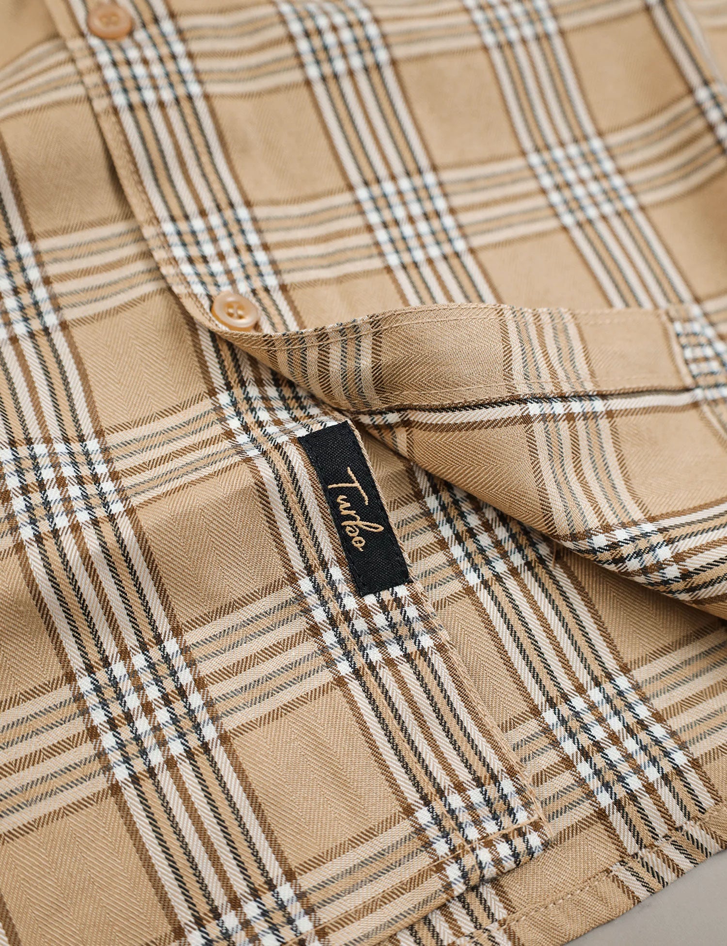 Turbo Tattersall Checkered Long Sleeve Cotton Casual Shirt In Light Skin