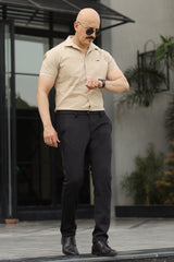 Turbo Creamline Striped Comfort Casual Shirt In Light Skin