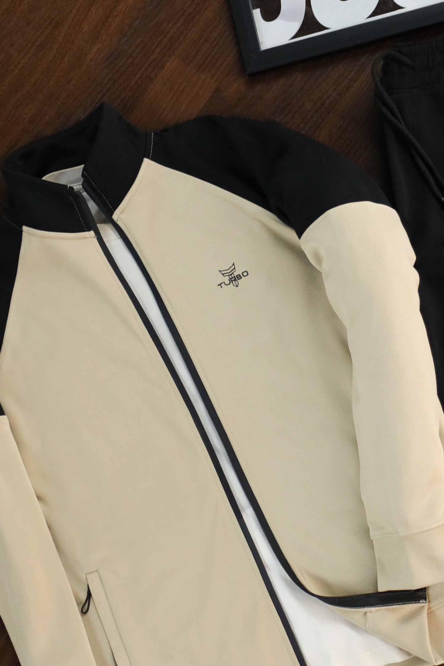 Turbo Raglan Sleeves Panel Moke Neck Zipper Tracksuit