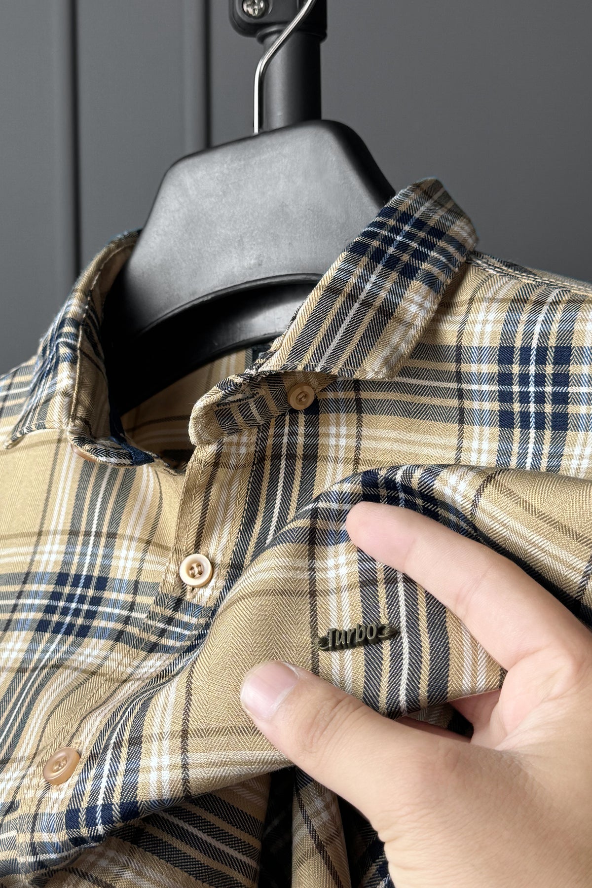 Turbo Cubix Checks Long Sleeve Cotton Casual Shirt In Light Skin