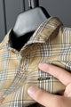 Turbo Tattersall Checkered Long Sleeve Cotton Casual Shirt In Light Skin