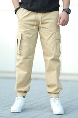 Turbo Vintage Grip Signature Imp Cotton Cargo Trouser In Light Skin