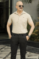Turbo Creamline Striped Comfort Casual Shirt In Light Skin